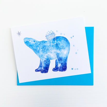 Star Catcher Bear Greeting Card
