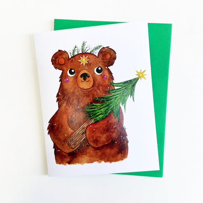 Yuletide Bear Greeting Card