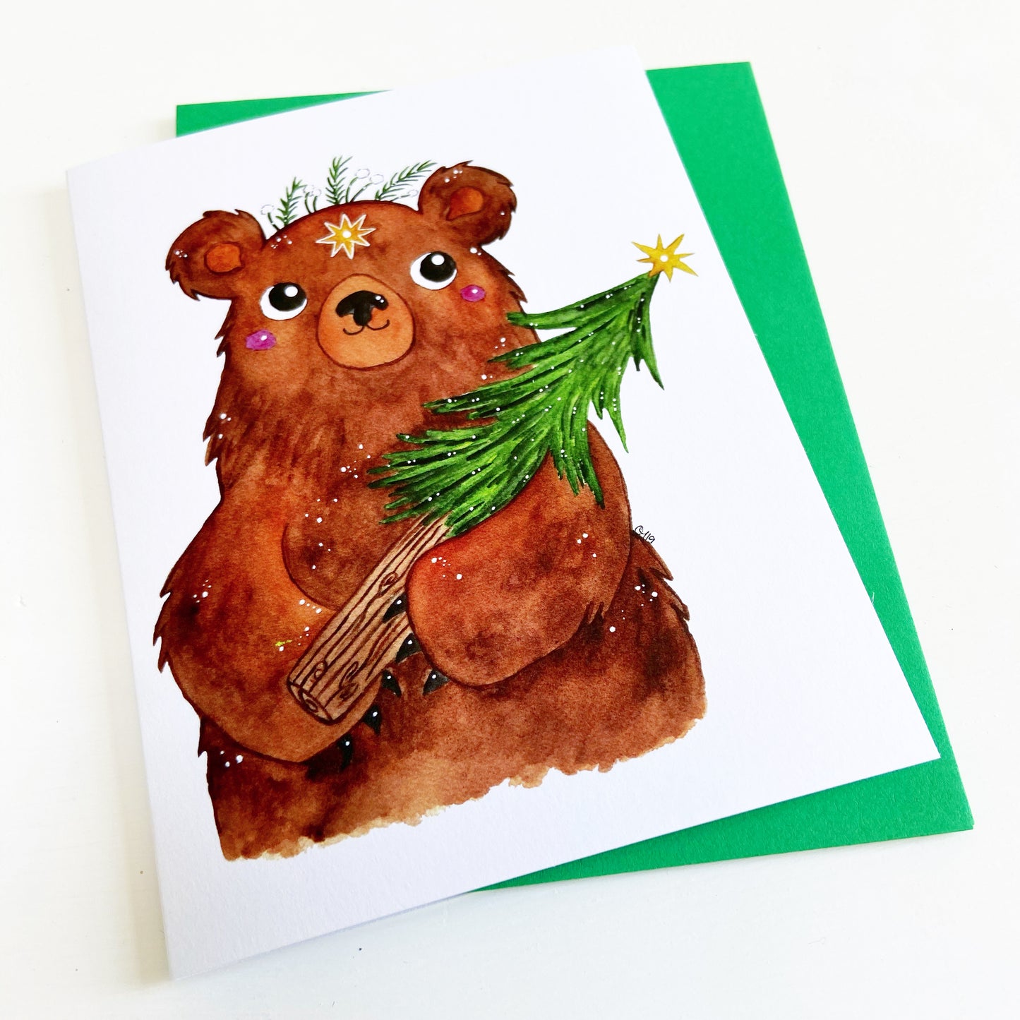 Yuletide Bear Greeting Card