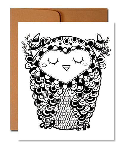 Ornamental Owl Greeting Card