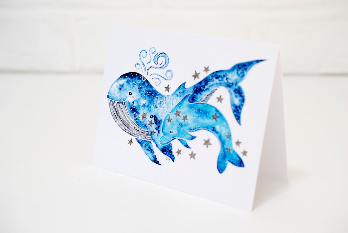 Whale and Dolphin Greeting Card